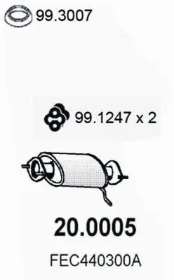 Katalysator vorne ASSO 20.0005