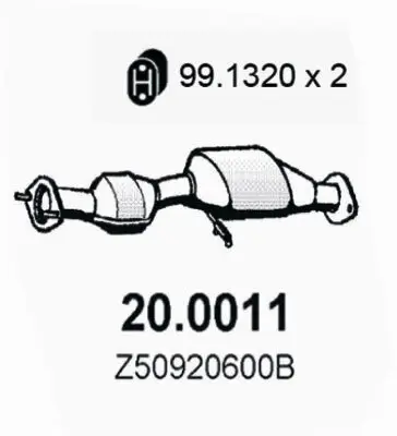 Katalysator vorne ASSO 20.0011