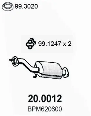 Katalysator vorne ASSO 20.0012