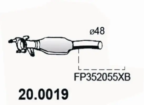 Katalysator vorne ASSO 20.0019