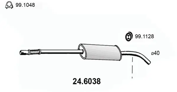Mittelschalldämpfer ASSO 24.6038