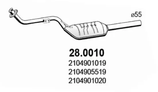 Katalysator vorne ASSO 28.0010 Bild Katalysator vorne ASSO 28.0010