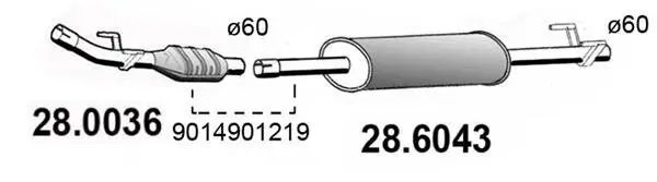 Katalysator vorne ASSO 28.0036