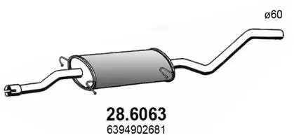 Mittelschalldämpfer ASSO 28.6063
