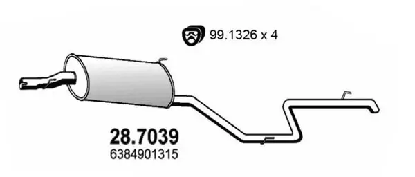 Endschalldämpfer ASSO 28.7039
