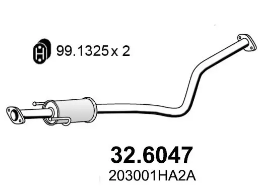 Mittelschalldämpfer ASSO 32.6047 Bild Mittelschalldämpfer ASSO 32.6047