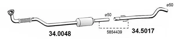 Katalysator vorne ASSO 34.0048