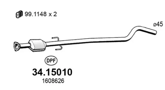 Ruß-/Partikelfilter, Abgasanlage vorne ASSO 34.15010 Bild Ruß-/Partikelfilter, Abgasanlage vorne ASSO 34.15010