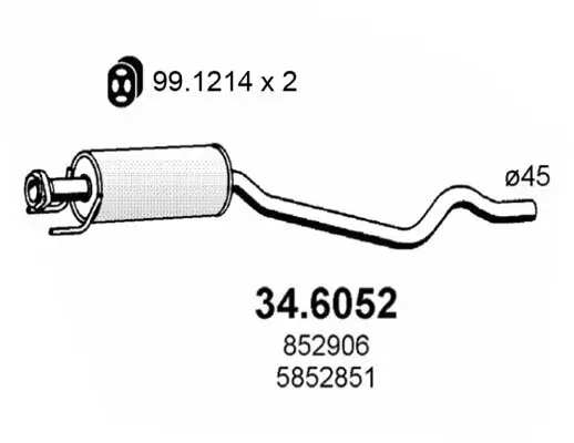 Mittelschalldämpfer ASSO 34.6052