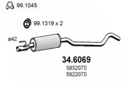 Mittelschalldämpfer ASSO 34.6069
