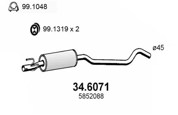 Mittelschalldämpfer ASSO 34.6071