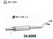 Mittelschalldämpfer ASSO 34.6098