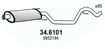 Mittelschalldämpfer ASSO 34.6101