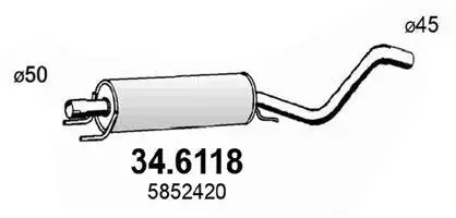 Mittelschalldämpfer ASSO 34.6118