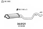 Mittelschalldämpfer ASSO 34.6121