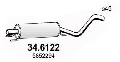 Mittelschalldämpfer ASSO 34.6122 Bild Mittelschalldämpfer ASSO 34.6122