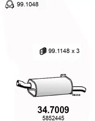 Endschalldämpfer ASSO 34.7009 Bild Endschalldämpfer ASSO 34.7009