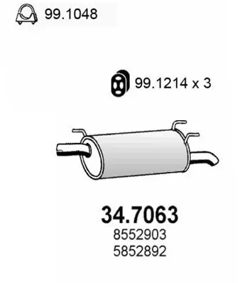 Endschalldämpfer ASSO 34.7063 Bild Endschalldämpfer ASSO 34.7063