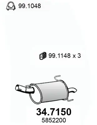 Endschalldämpfer ASSO 34.7150 Bild Endschalldämpfer ASSO 34.7150