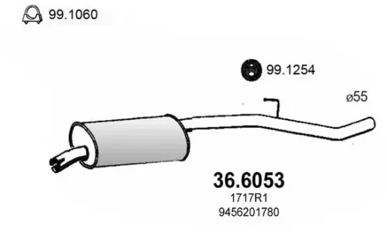 Mittelschalldämpfer ASSO 36.6053 Bild Mittelschalldämpfer ASSO 36.6053