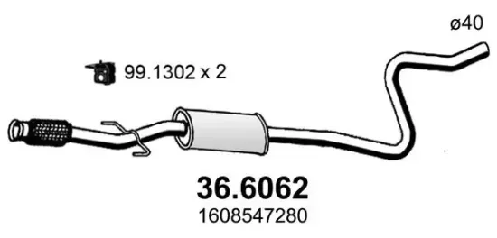 Mittelschalldämpfer ASSO 36.6062 Bild Mittelschalldämpfer ASSO 36.6062