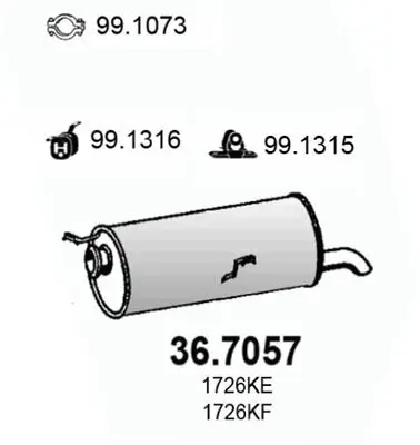 Endschalldämpfer ASSO 36.7057