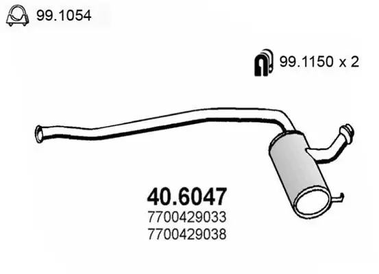Mittelschalldämpfer ASSO 40.6047