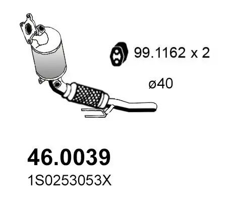 Katalysator vorne ASSO 46.0039