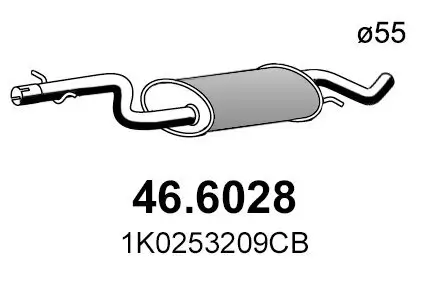 Mittelschalldämpfer ASSO 46.6028