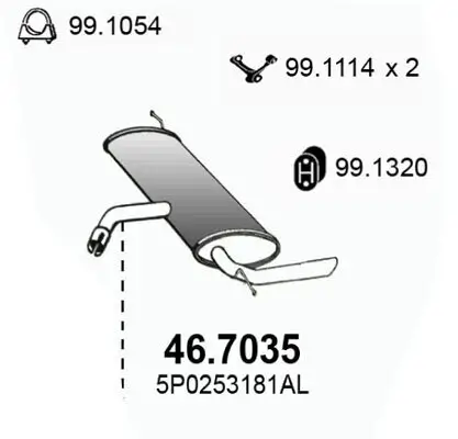 Endschalldämpfer ASSO 46.7035