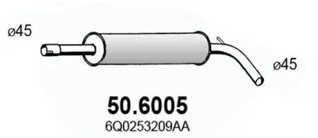 Mittelschalldämpfer ASSO 50.6005 Bild Mittelschalldämpfer ASSO 50.6005