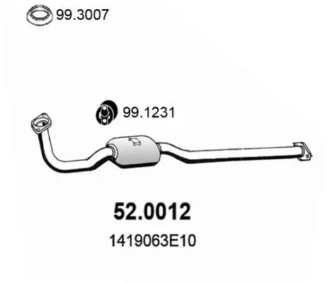 Katalysator vorne ASSO 52.0012