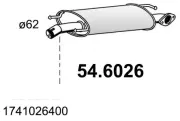 Mittelschalldämpfer ASSO 54.6026