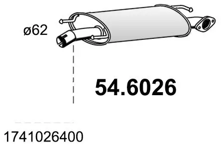 Mittelschalldämpfer ASSO 54.6026 Bild Mittelschalldämpfer ASSO 54.6026