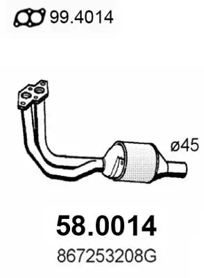 Katalysator vorne ASSO 58.0014