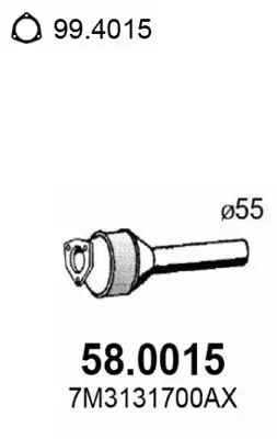 Katalysator vorne ASSO 58.0015 Bild Katalysator vorne ASSO 58.0015