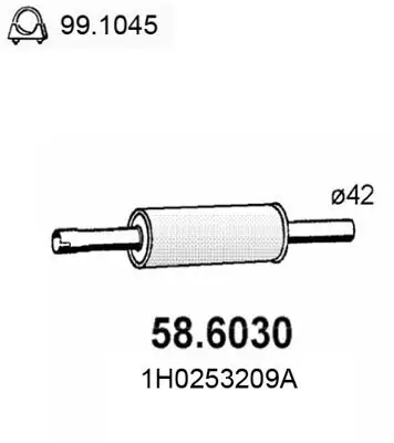 Mittelschalldämpfer ASSO 58.6030