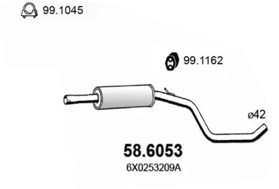 Mittelschalldämpfer ASSO 58.6053 Bild Mittelschalldämpfer ASSO 58.6053