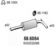 Mittelschalldämpfer ASSO 58.6054