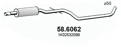 Mittelschalldämpfer ASSO 58.6062 Bild Mittelschalldämpfer ASSO 58.6062