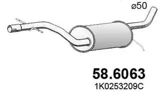 Mittelschalldämpfer ASSO 58.6063 Bild Mittelschalldämpfer ASSO 58.6063