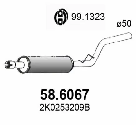Mittelschalldämpfer ASSO 58.6067 Bild Mittelschalldämpfer ASSO 58.6067