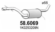 Mittelschalldämpfer ASSO 58.6069