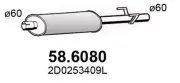 Mittelschalldämpfer ASSO 58.6080