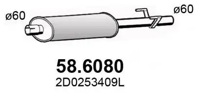 Mittelschalldämpfer ASSO 58.6080 Bild Mittelschalldämpfer ASSO 58.6080