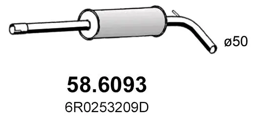 Mittelschalldämpfer ASSO 58.6093