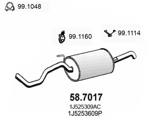 Endschalldämpfer ASSO 58.7017