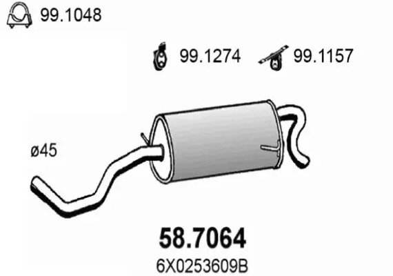 Endschalldämpfer ASSO 58.7064
