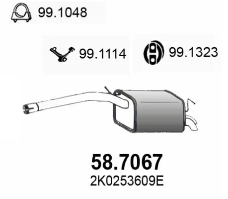 Endschalldämpfer ASSO 58.7067