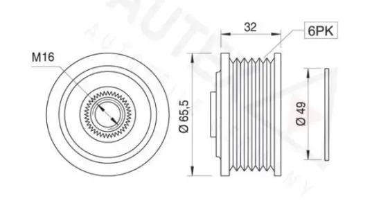 Generatorfreilauf AUTEX 621742 Bild Generatorfreilauf AUTEX 621742